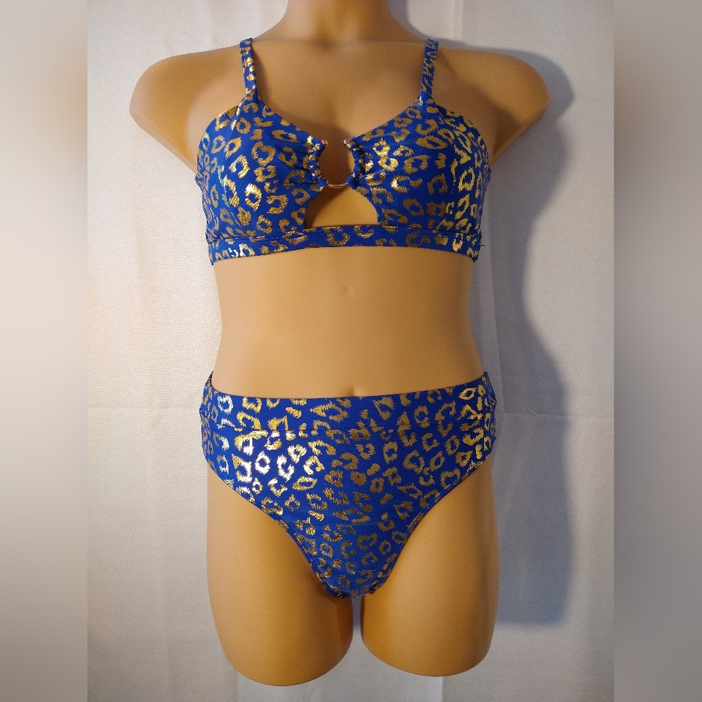 NWT EJSOYO ladies animal print 2pc bikini set sz L